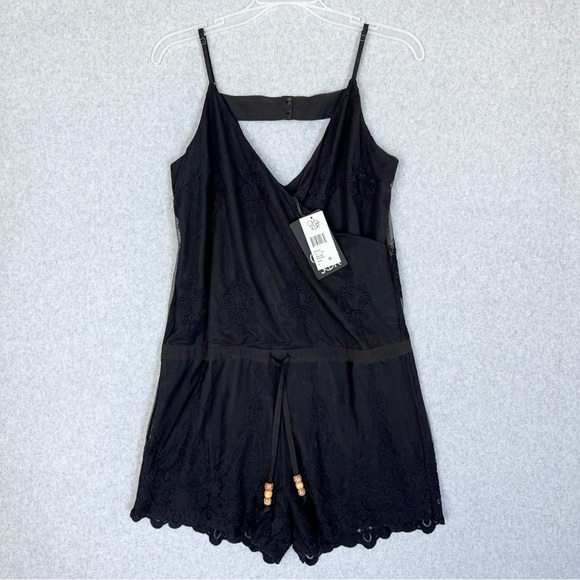 Chaser Romper Black Lace Size Small Spaghetti Straps Adjustable Cinch Waist NWT - Picture 7 of 16